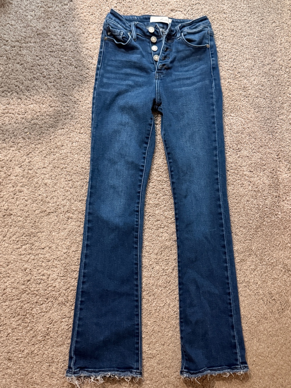 KanCan Dark Blue High-Rise Skinny Jeans with Button Fly